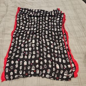 Kate Spade Black and Red Birdcage Scarf